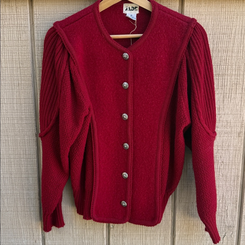 VINTAGE JADE Boiled Wool Cardigan